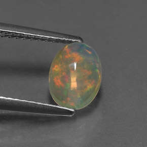 Opala multicolorido natural 1,11ct, corte oval, transparente