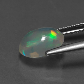 Opala multicolorido natural 1,28ct, corte oval, transparente