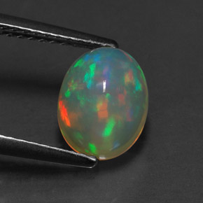 Opala multicolorido natural 1,37ct, transparente, transparente/translúcido