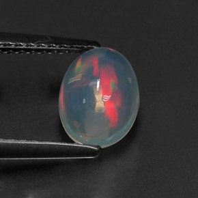 Opala multicolorido natural 1,01ct, corte oval, transparente