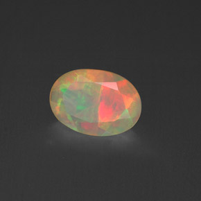 Opala multicolorido natural 0,46ct, transparente, transparente/translúcido