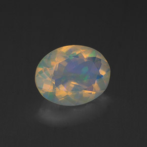 Opala multicolorido natural 1,15ct, corte oval, transparente