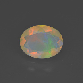 Opala multicolorido natural 1,02ct, corte oval, transparente
