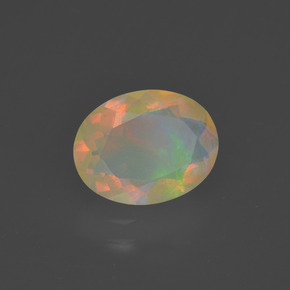 Opala multicolorido natural 1,02ct, corte oval, transparente
