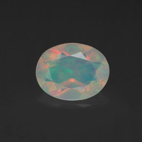 Opala multicolorido natural 0,98ct, corte oval, transparente