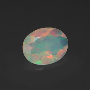 Opala multicolorido natural 0,98ct, corte oval, transparente