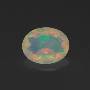 Opala multicolorido natural 1,09ct, corte oval, transparente