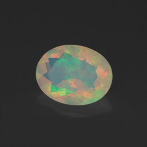 Opala multicolorido natural 1,09ct, corte oval, transparente