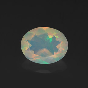Opala multicolorido natural 1,18ct, corte oval, transparente