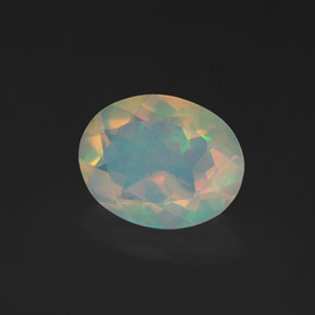 Opala multicolorido natural 1,18ct, corte oval, transparente