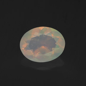 Opala multicolorido natural 1,05ct, corte oval, transparente