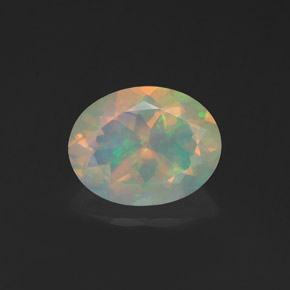 Opala multicolorido natural 1,08ct, corte oval, transparente