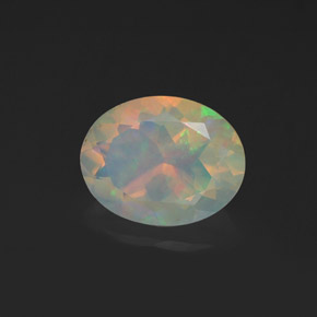Opala multicolorido natural 1,08ct, corte oval, transparente