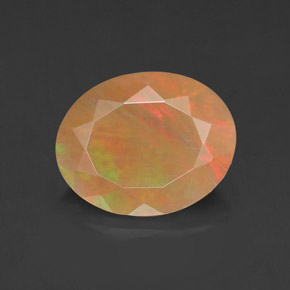 Opala multicolorido natural 1,43ct, corte oval, opaco