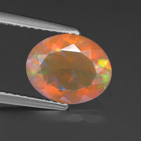 Opala multicolorido natural 1,45ct, corte oval, transparente