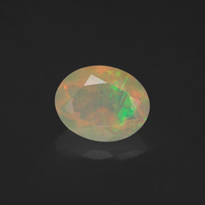 Opala multicolorido natural 1,23ct, corte oval, transparente