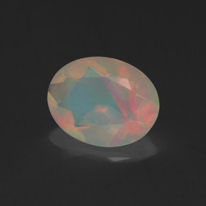 Opala multicolorido natural 0,96ct, corte oval, transparente