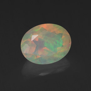 Opala multicolorido natural 1,28ct, corte oval, transparente