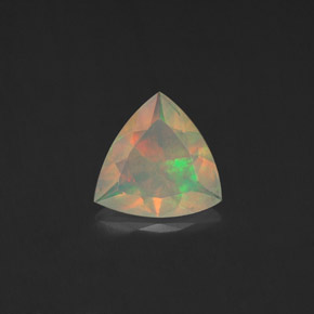 Opala multicolorido natural 0,74ct, trillion, transparente