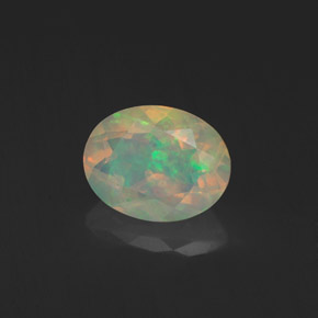 Opala multicolorido natural 1,29ct, corte oval, transparente