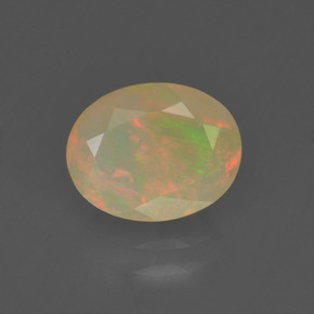 Opala multicolorido natural 1,19ct, corte oval, translúcido