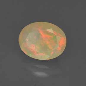 Opala multicolorido natural 1,19ct, corte oval, translúcido