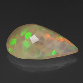 Opala multicolorido natural 4,29ct, formato de pêra, opaco