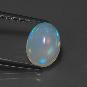 Opala multicolorido natural 2,90ct, corte oval, transparente