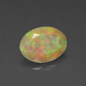Opala multicolorido natural 0,82ct, transparente, transparente/translúcido
