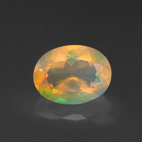 Opala multicolorido natural 0,95ct, corte oval, transparente