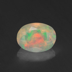 Opala multicolorido natural 0,96ct, transparente, transparente/translúcido