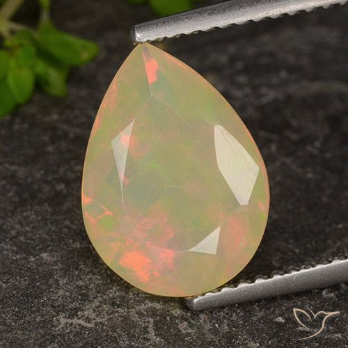 1.75ct Natural Multicolorido Opala, Formato de pêra, Transparente