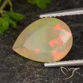 Opala Multicolorido Natural 1.75ct, Formato de pêra, Transparente