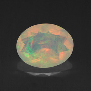 Opala multicolorido natural 1,71ct, corte oval, transparente