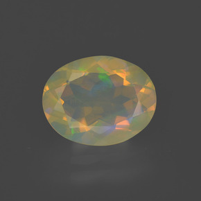 Opala multicolorido natural 1,47ct, corte oval, transparente