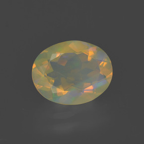 Opala multicolorido natural 1,47ct, corte oval, transparente