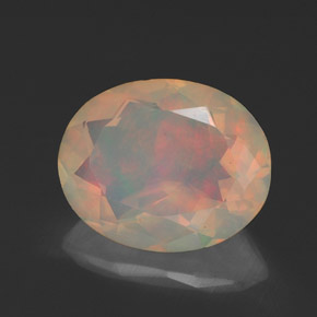 Opala multicolorido natural 1,54ct, corte oval, transparente