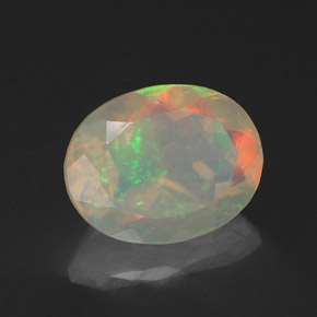 Opala multicolorido natural 1,34ct, corte oval, transparente