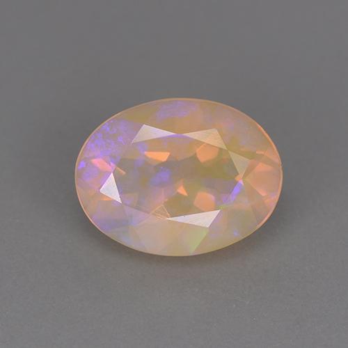 Opala multicolorido natural 1,18ct, corte oval, transparente