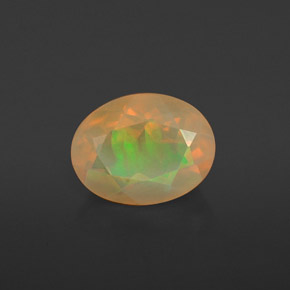 Opala multicolorido natural 1,28ct, corte oval, translúcido