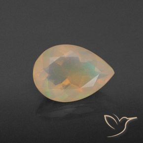 1.26ct Natural Multicolorido Opala, Formato de pêra, Transparente