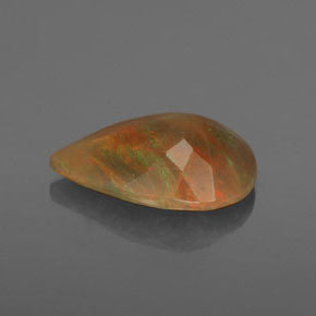 Opala multicolorido natural 1,62ct, formato de pêra, transparente