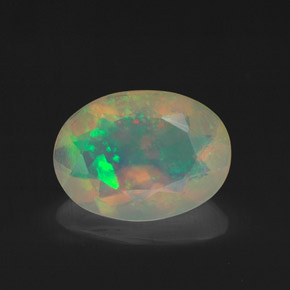 Opala multicolorido natural 1,25ct, corte oval, transparente