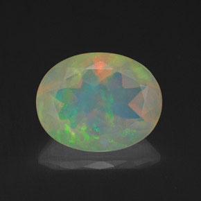 Opala multicolorido natural 1,58ct, corte oval, transparente
