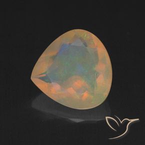 Opala Multicolorido Natural 1.46ct, Formato de pêra, Transparente