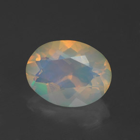 Opala multicolorido natural 1,07ct, corte oval, transparente