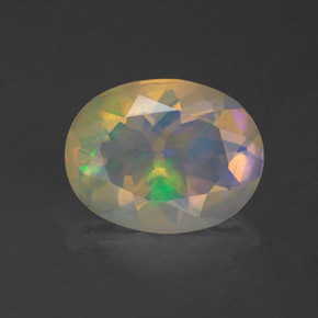 Opala multicolorido natural 1,12ct, corte oval, transparente