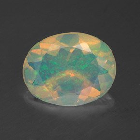Opala multicolorido natural 1,38ct, corte oval, transparente