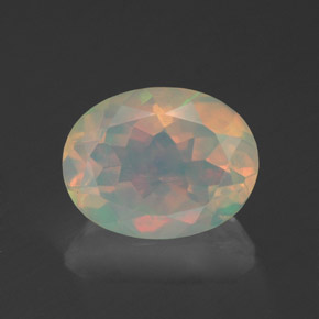 Opala multicolorido natural 1,33ct, corte oval, transparente