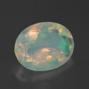 Opala multicolorido natural 1,60ct, corte oval, transparente